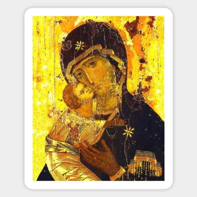 Our Lady Virgin Mary icon 3 Vladimir Sticker by hispanicworld